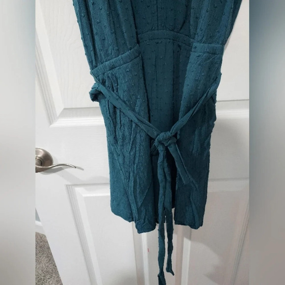 LOFT Plus Dark Teal Blue Clip Dot Romper in Size 22 - Picture 6 of 13